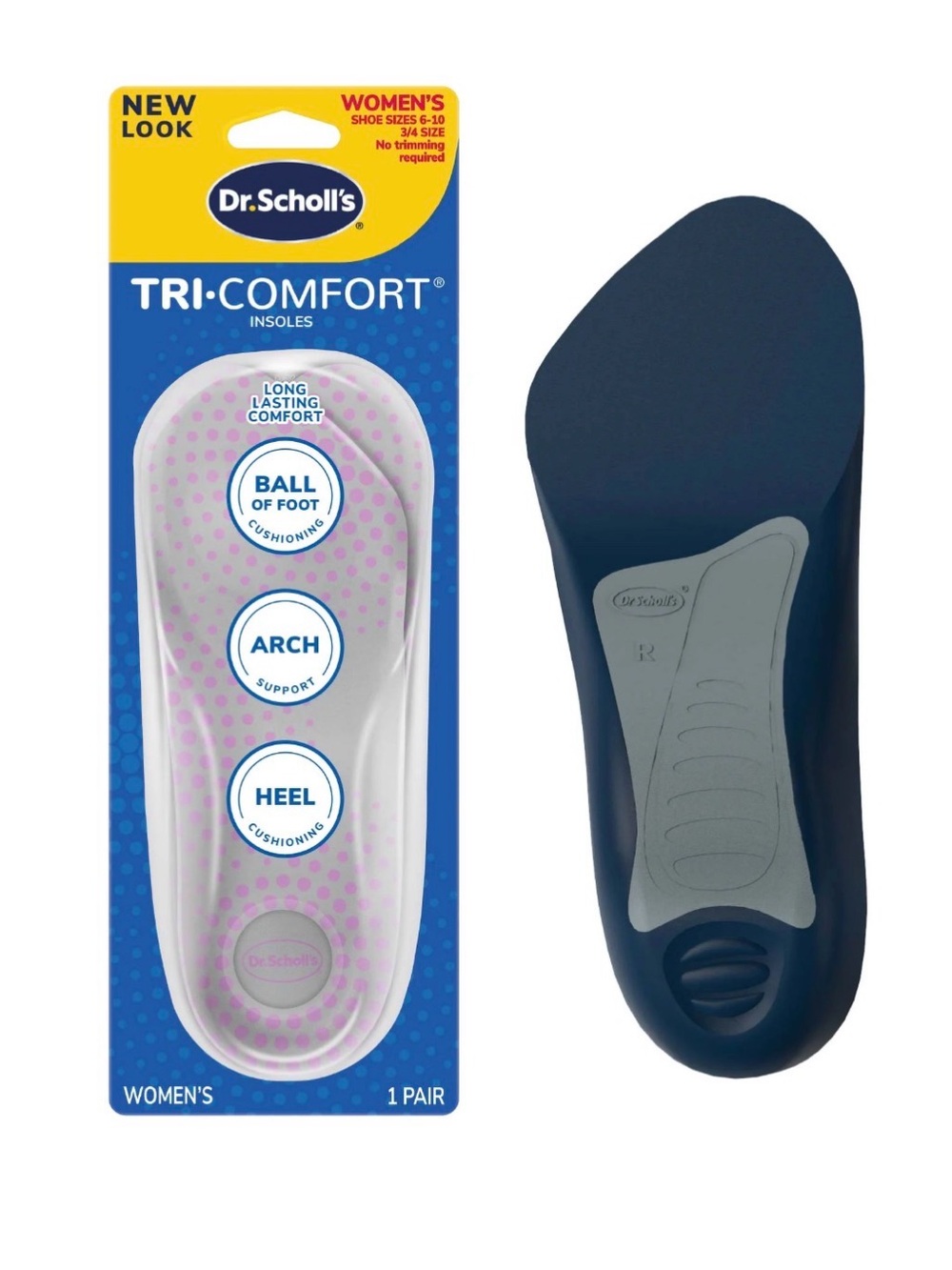 NWT-Dr. Scholl’s 1-Pair Women’s Shoe Size 6-10 Tri-Comfort Insoles